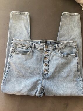 Banana Republic Light Blue High-Rise Button-Fly Skinny Jeans